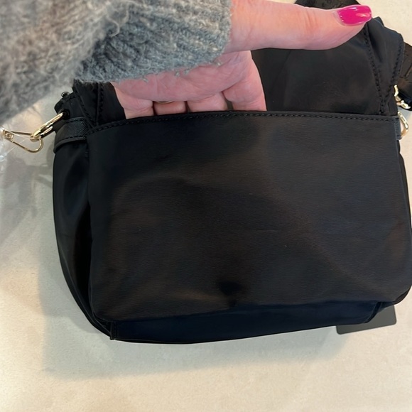Valentino Orlandi Crossbody Bag Black Vegan Leather Nylon Wallet Zip Picket NWT main image 4